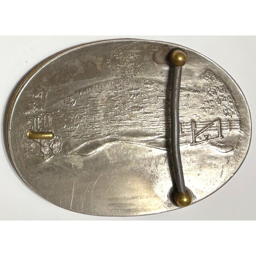 Vintage Tony Lama Bill Hardy Eddon Ranch German Silver Belt Buckle 1894 Murder - Picture 2 of 3